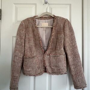 Rebecca Taylor Women's Tweed Jacket - pink size 4